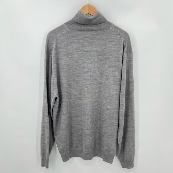 Linea Uomo sweater men's XXL wool blend rib knit turtleneck - Picture 3 of 7